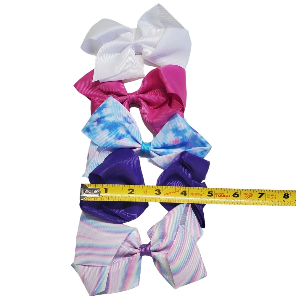 NWOT Girls Bundle Girls' Cap Tye Dye Heart & Hair Bows 5 Pack